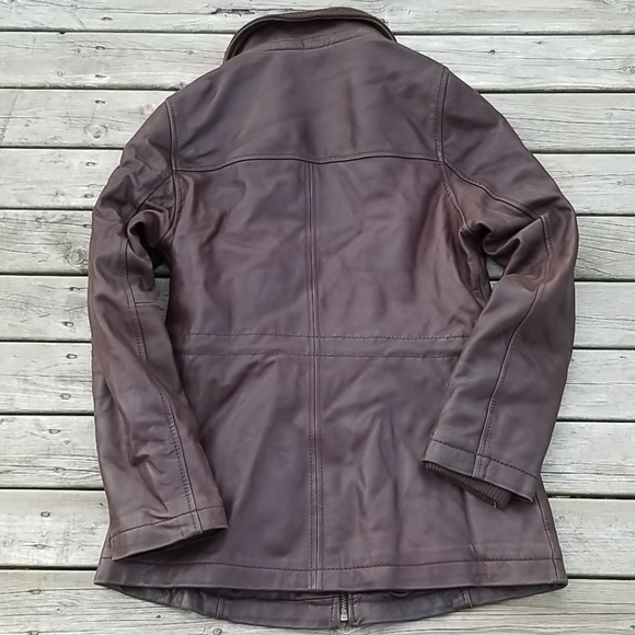 Michael Michael Kors Brown Leather Jacket quilted lining - Picture 6 of 10